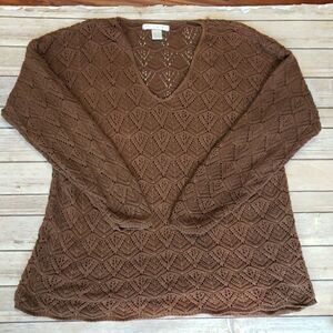 The Limited Cotton Brown Long Sleeve Sweater